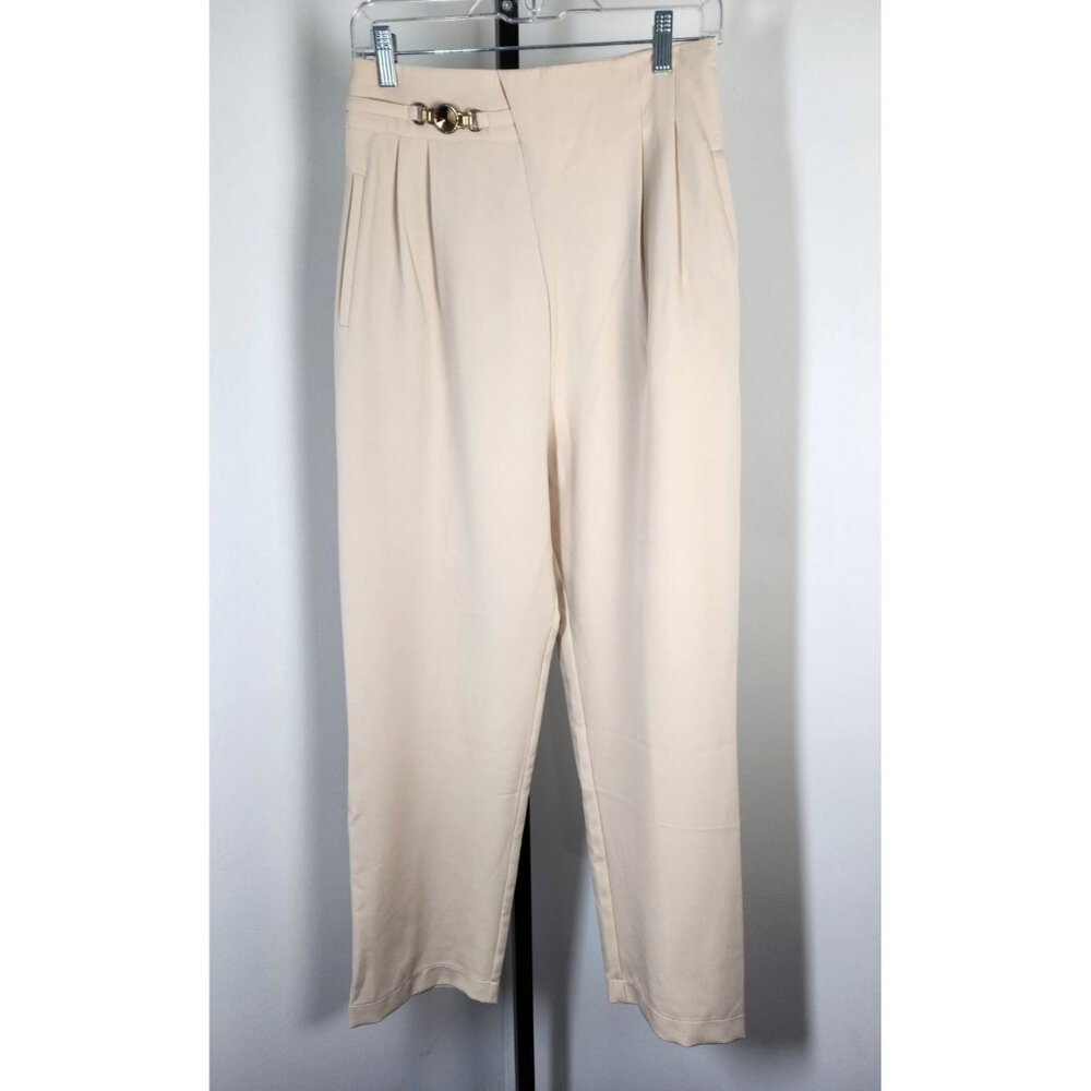Steps New York Women's Pleated Dress Pants-Beige - SZ L